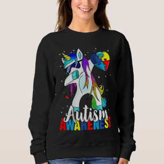 Dabbing Unicorn Autism Awareness Kids Girls Boys B スウェットシャツ