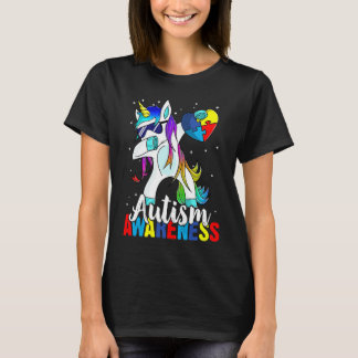 Dabbing Unicorn Autism Awareness Kids Girls Boys B Tシャツ