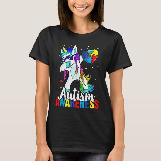 Dabbing Unicorn Autism Awareness Kids Girls Boys B Tシャツ (正面)
