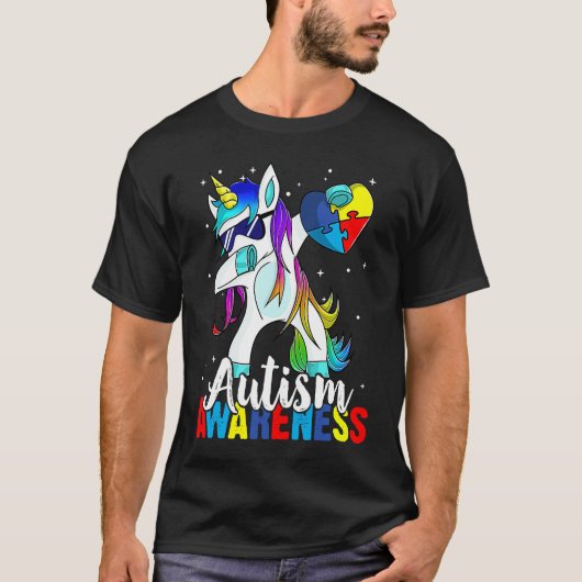 Dabbing Unicorn Autism Awareness Kids Girls Boys B Tシャツ (正面)