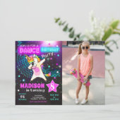 Dabbing Unicorn Birthday Invitation / Dance Party 招待状 (スタンド正面)