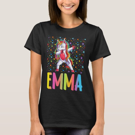 Dabbing Unicorn Emma Tシャツ (正面)