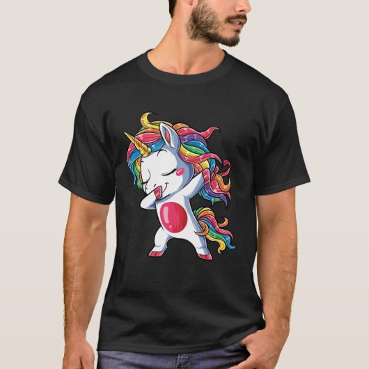 Dabbing Unicorn Girls Kids Rainbow Dab Dance Squad Tシャツ (正面)