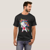 Dabbing Unicorn Girls Kids Rainbow Dab Dance Squad Tシャツ (正面フル)