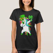 Dabbing Unicorn Happy St Patrick's Day Lucky Shamr Tシャツ (正面)