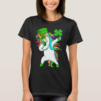 Dabbing Unicorn Happy St Patrick's Day Lucky Shamr Tシャツ