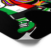 Dabbing Unicorn Italy Ice Hockey Fans Jersey Winte ポスター (角)