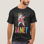 Dabbing Unicorn Janet Tシャツ (正面)