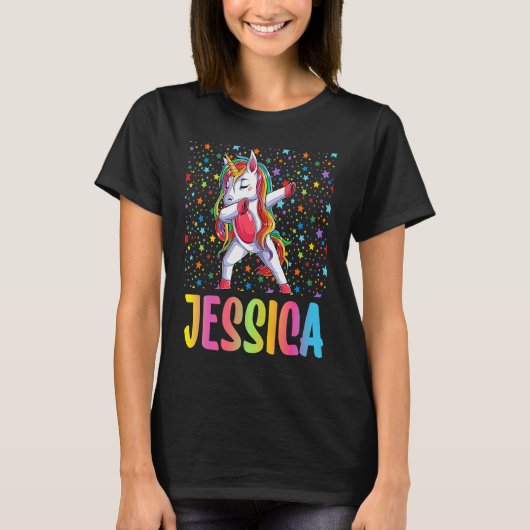 Dabbing Unicorn Jessica Tシャツ (正面)