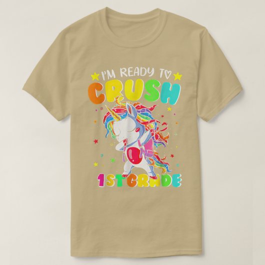 Dabbing Unicorn Kid私は1年生Bをつぶす準備ができている Tシャツ (デザイン正面)