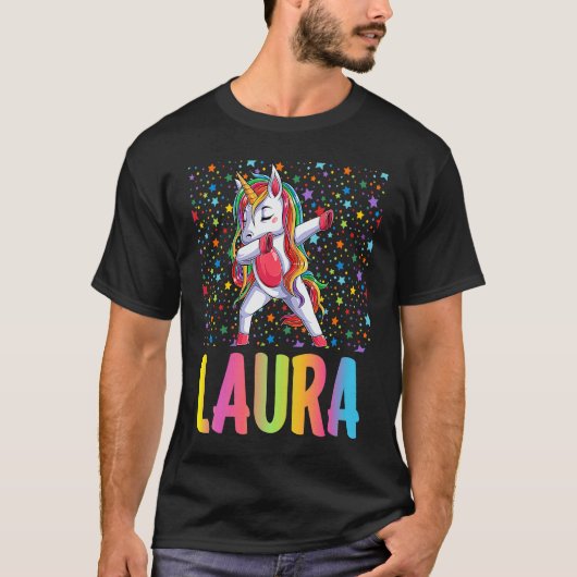 Dabbing Unicorn Laura Tシャツ (正面)