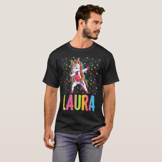 Dabbing Unicorn Laura Tシャツ (正面フル)