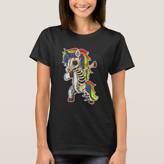 Dabbing Unicorn Lgbt Pride Halloween 2022 Cute Tシャツ (正面)