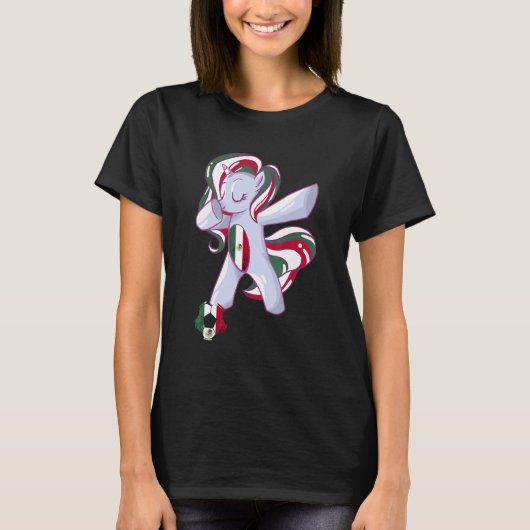 Dabbing Unicorn Mexico Flag Mexican Flag Mexican S Tシャツ (正面)