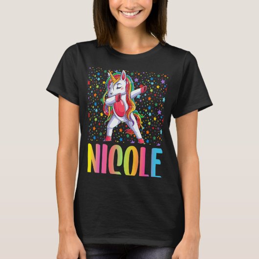 Dabbing Unicorn Nicole Tシャツ (正面)