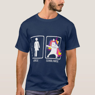 DABBING UNICORN NURSE VS SCHOOL NURSE Gift Dabs Tシャツ