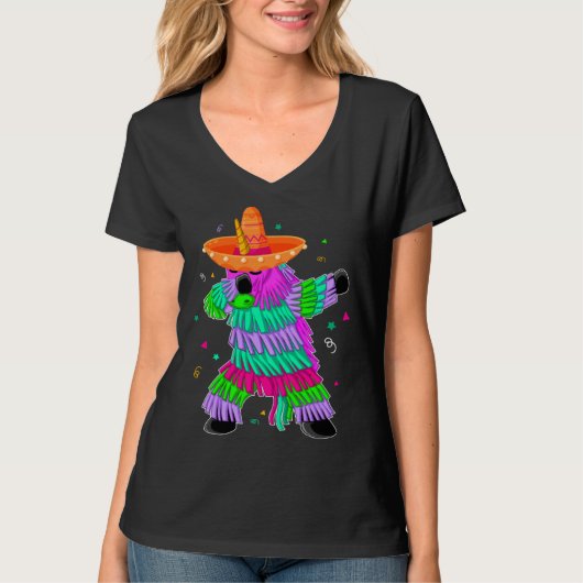 Dabbing Unicorn Pinata Mexican Fiesta Cinco De May Tシャツ (正面)