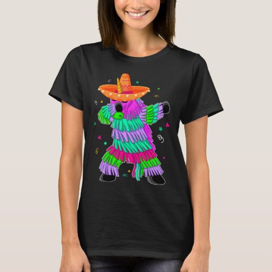 Dabbing Unicorn Pinata Mexican Fiesta Cinco De May Tシャツ (正面)