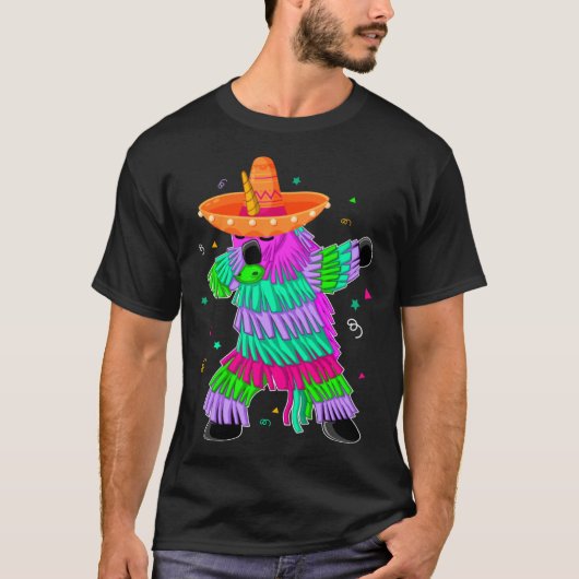 Dabbing Unicorn Pinata Mexican Fiesta Cinco De May Tシャツ (正面)