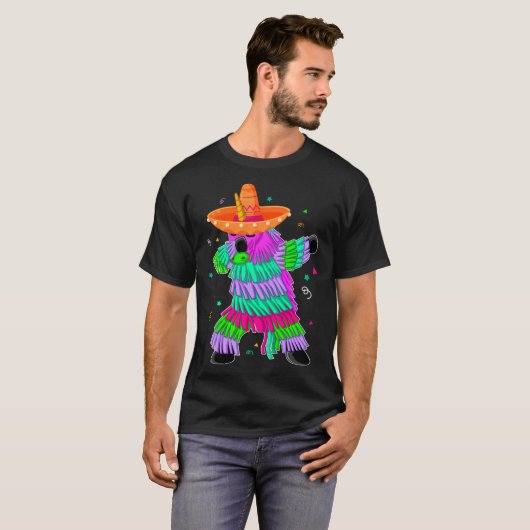 Dabbing Unicorn Pinata Mexican Fiesta Cinco De May Tシャツ (正面フル)