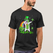 Dabbing Unicorn Rainbow Happy St Patricks Day Iris Tシャツ (正面)