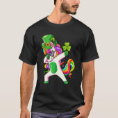 Dabbing Unicorn Shamrock Happy St Patricks Day Ire Tシャツ (正面)