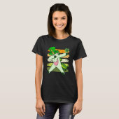 Dabbing unicorn shamrock St Patrick's Day 1 Tシャツ (正面フル)