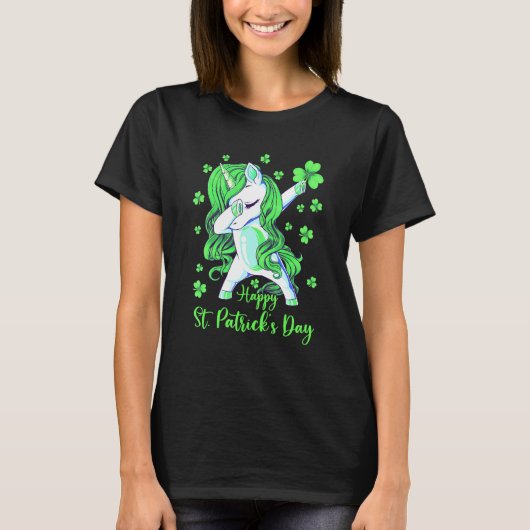 Dabbing Unicorn Shamrocks It's St Patricks Day & M Tシャツ (正面)
