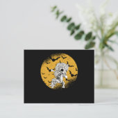 Dabbing Unicorn Skeleton Halloween Dab Dance Scary ポストカード (スタンド正面)