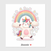 Dabbing Unicorn T Shirt - Funny Dab Dance Rainbow シール (シート)