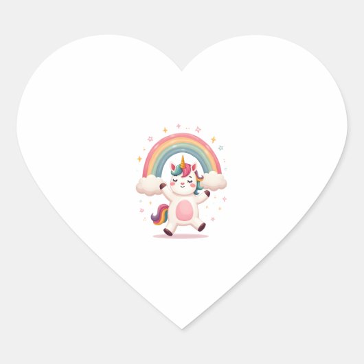 Dabbing Unicorn T Shirt - Funny Dab Dance Rainbow  ハートシール (正面)