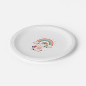 Dabbing Unicorn T Shirt - Funny Dab Dance Rainbow ペーパープレート (アングル)