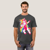 Dabbing Unicorn With Long Hair tee - Unicorn Dab Tシャツ (正面フル)