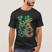 Dabbing Yorkie Dog LOVE Shamrock  St Patrick s Day Tシャツ (正面)