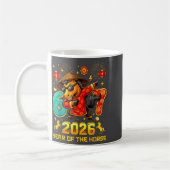 Dabbing Zodiac Horse Lunar New Year Chinese New Ye コーヒーマグカップ (左)