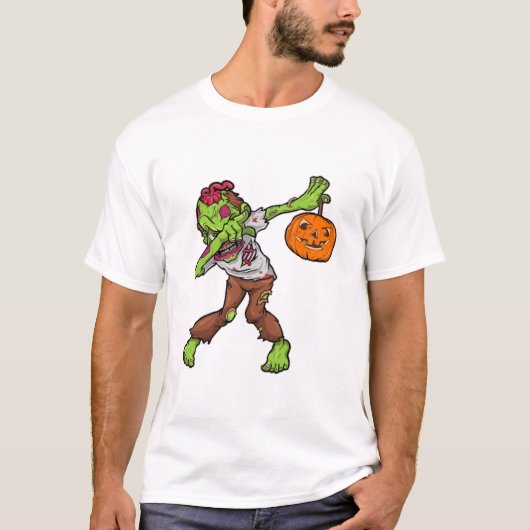 Dabbing Zombie Halloween Dab Funny Gift design Tシャツ (正面)