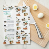 Dabblers & Divers Kitchen Towel w/ Duck background キッチンタオル (四つ折り)