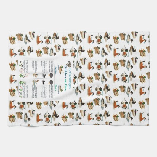 Dabblers & Divers Kitchen Towel w/ Duck background キッチンタオル (横)