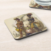 DabiyakiおよびUpapaziの踊りの服のズールーの男の子、 コースター (左側)