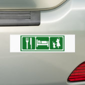 、Dabkeh食べて下さい、眠らせて下さい バンパーステッカー (車上)