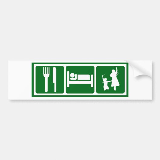 、Dabkeh食べて下さい、眠らせて下さい バンパーステッカー (正面)