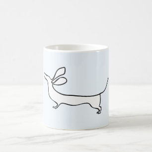 Dachsの1ラインのイラストレーションのマグ コーヒーマグカップ