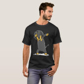 DachshandかわいいダビングダブダンスGIF Tシャツ (正面フル)