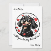 Dachshandとカスタマイズ可能なバレンタインデーのカード シーズンカード (正面)