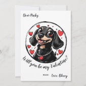 Dachshandとカスタマイズ可能なバレンタインデーのカード シーズンカード (裏面)