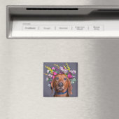DachshandのクローズアップDachshandの花を着て マグネット (インサイチュ (食洗機))