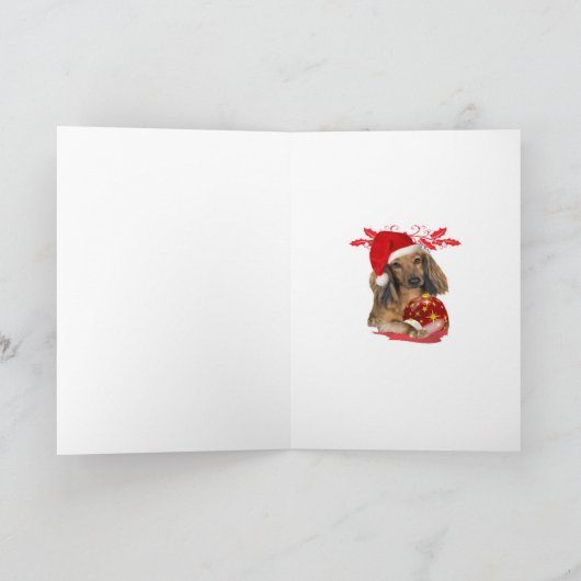 Dachshandクリスマスグリーティングカード シーズンカード (内部)