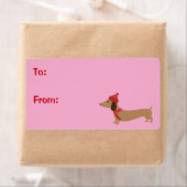 Dachshandクリスマススティッキーギフトラベルラベル ラベル (インサイチュ)