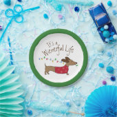 Dachshandクリスマスデザートディスポーザブルプレート ペーパープレート (パーティー)