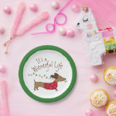 Dachshandクリスマスデザートディスポーザブルプレート ペーパープレート (パーティー)